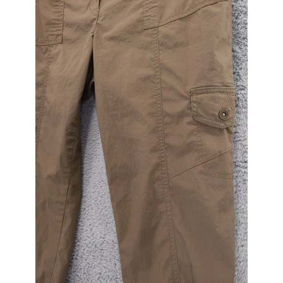 Chico's Cargo Pants Womens 1 M Brown Utility Stretch Roll Tab Hiking 79984 - Picture 3 of 8